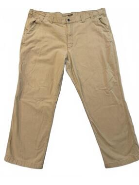 Carhartt Rugged Flex Relaxed Fit Canvas Work Pants 44x30 Khaki Utility Carpenter